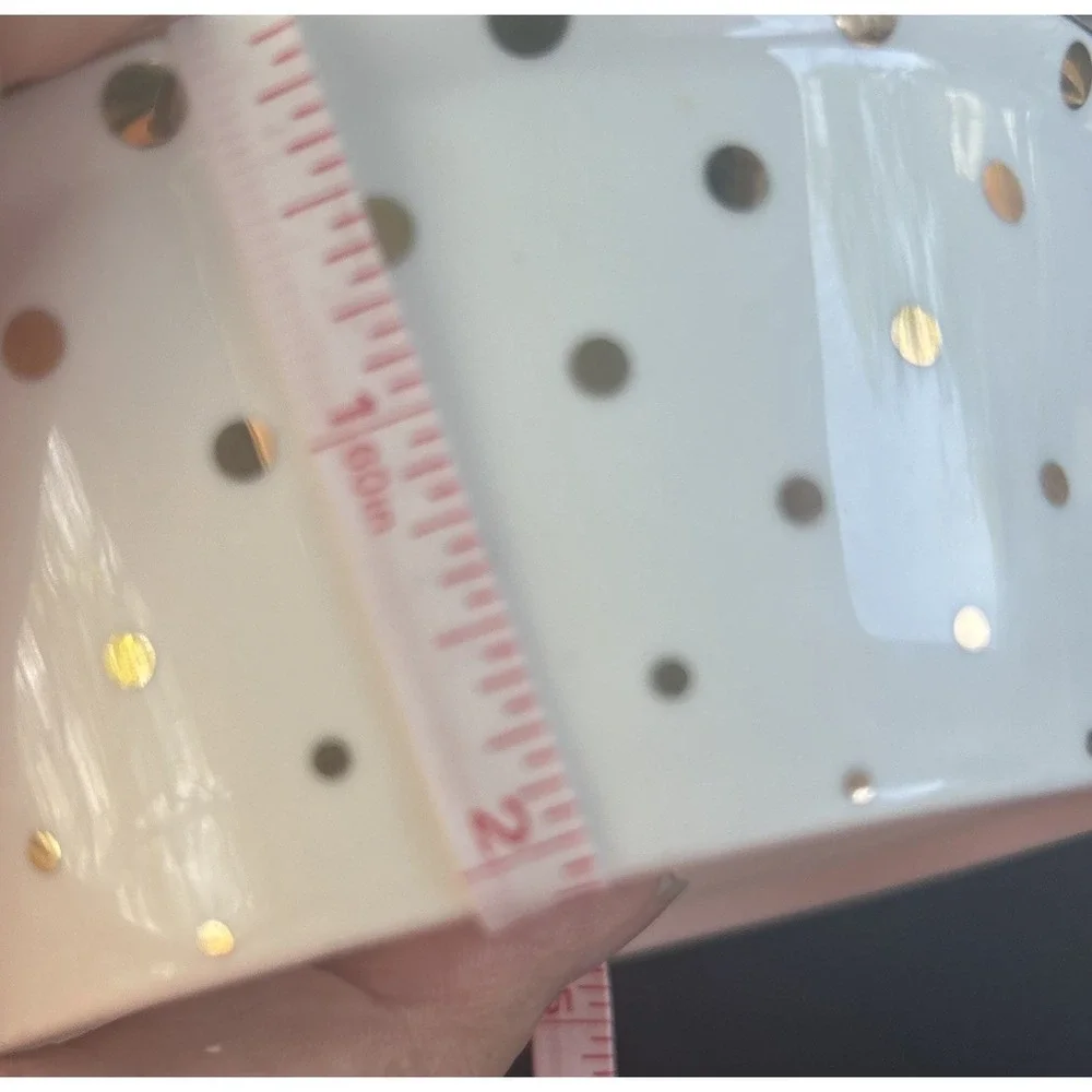 Small Fido's Diner Pet Bowl White w/gold Polka Dots & Pawprint Food Water Bowl